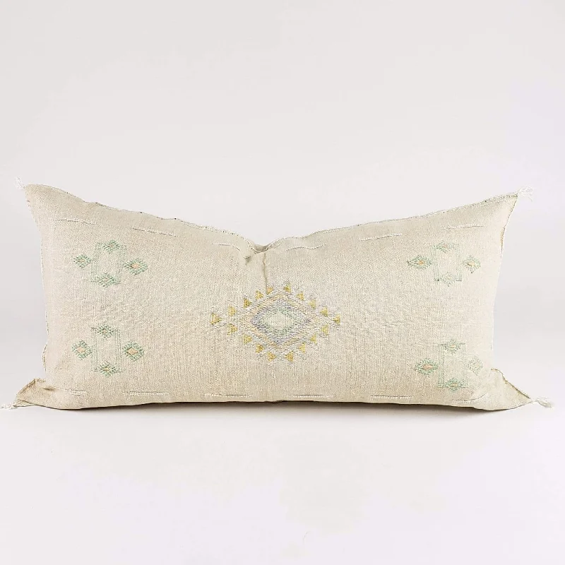 Amira White Moroccan Silk Pillow