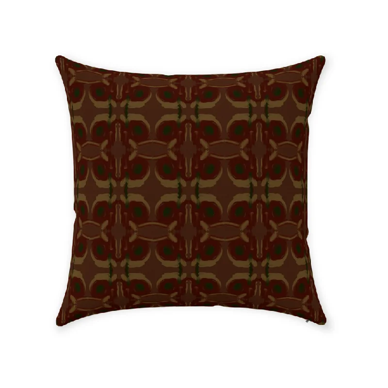 Mahogany Ticking Throw Pillow