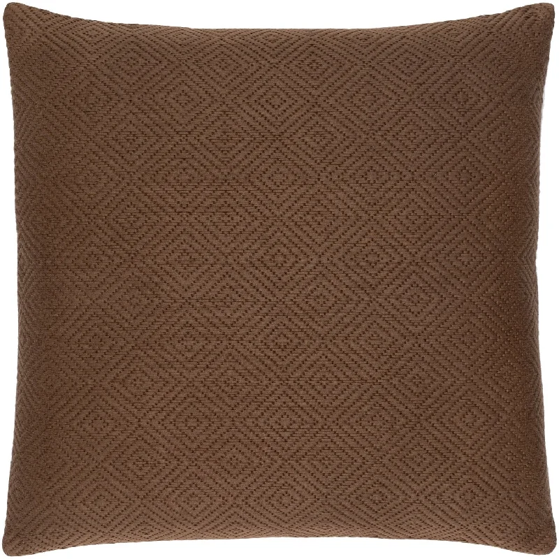 Camilla Hand Woven Square Pillow Camel, Dark Brown