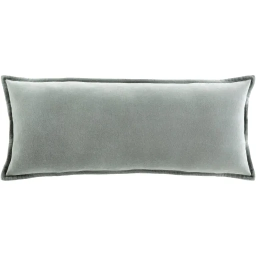 Cotton Velvet Sea Foam Lumbar Pillow