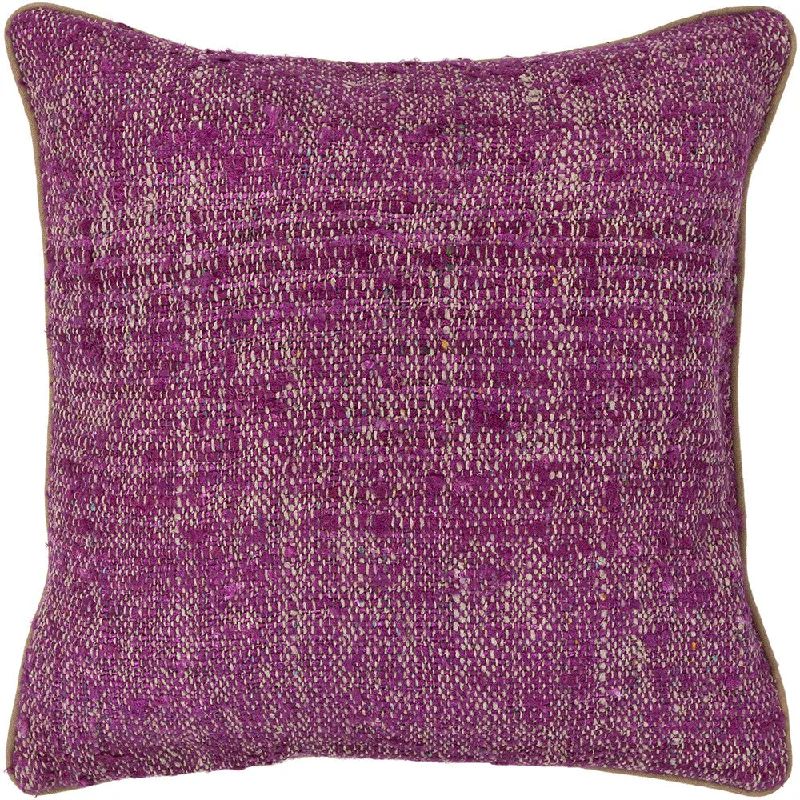 Silk Pillow in Magenta & Natural