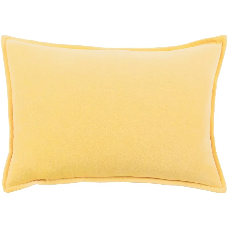 Cotton Velvet Pillow in Bright Yellow