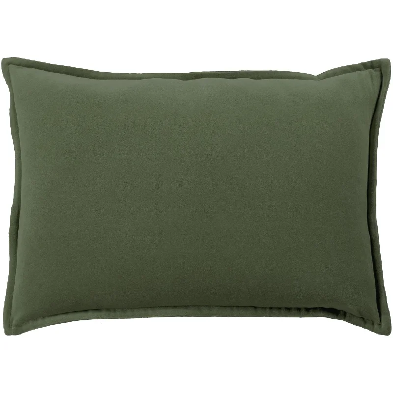 Cotton Velvet Velvet Pillow in Dark Green