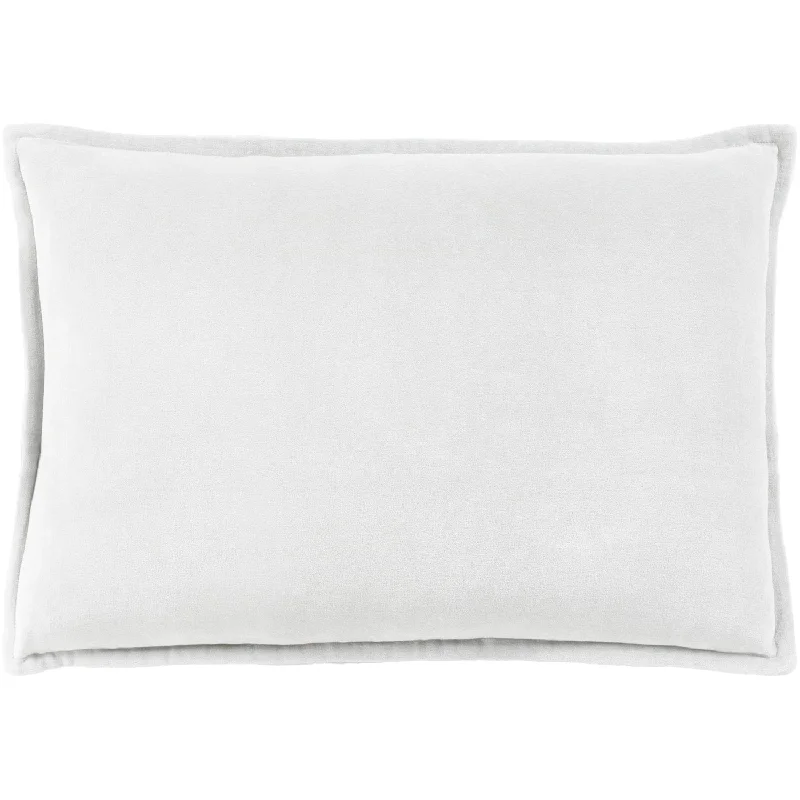 Cotton Velvet Velvet Pillow in Light Gray