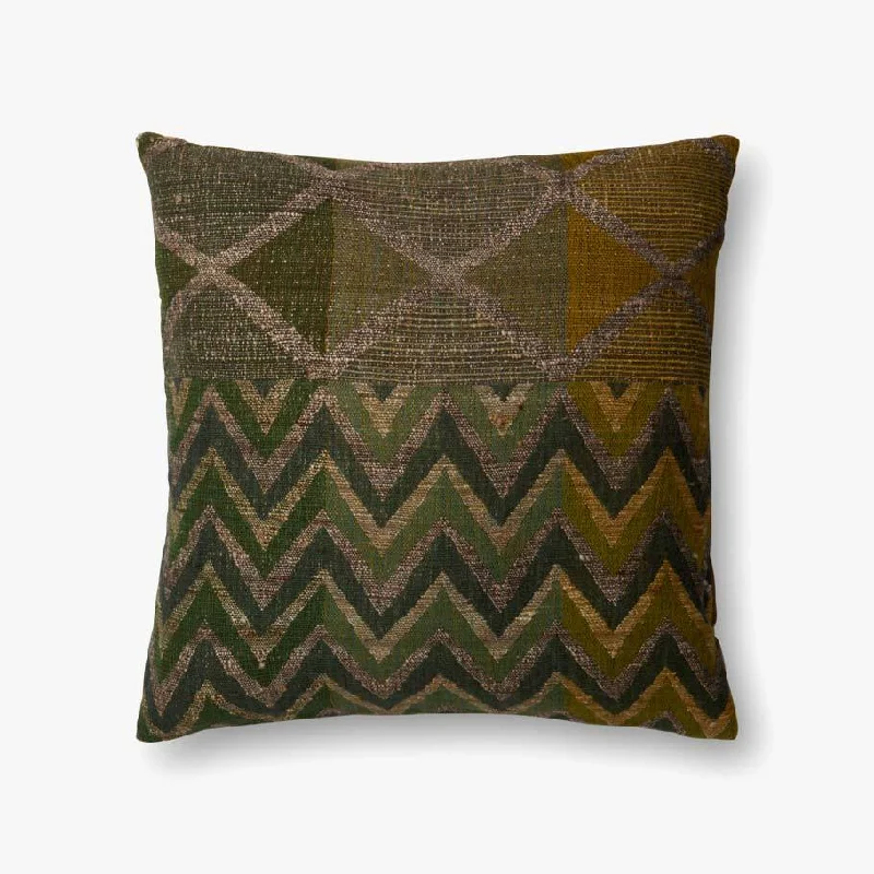 Green & Multi-Colored Pillow