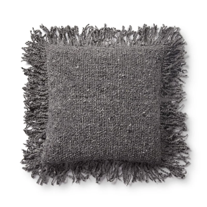 Hand Woven Charcoal Pillow Cover Only