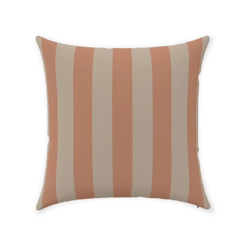 Peach Stripe Throw Pillow