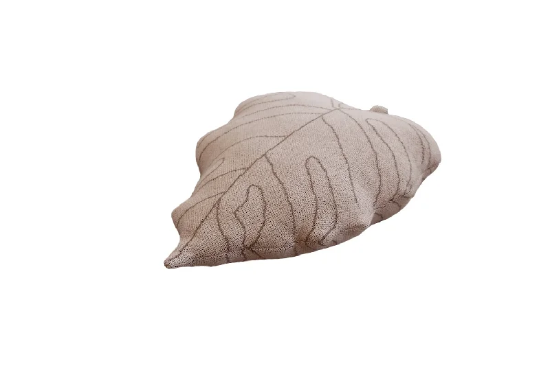 Baby Leaf Rose Beige Knitted Cushion