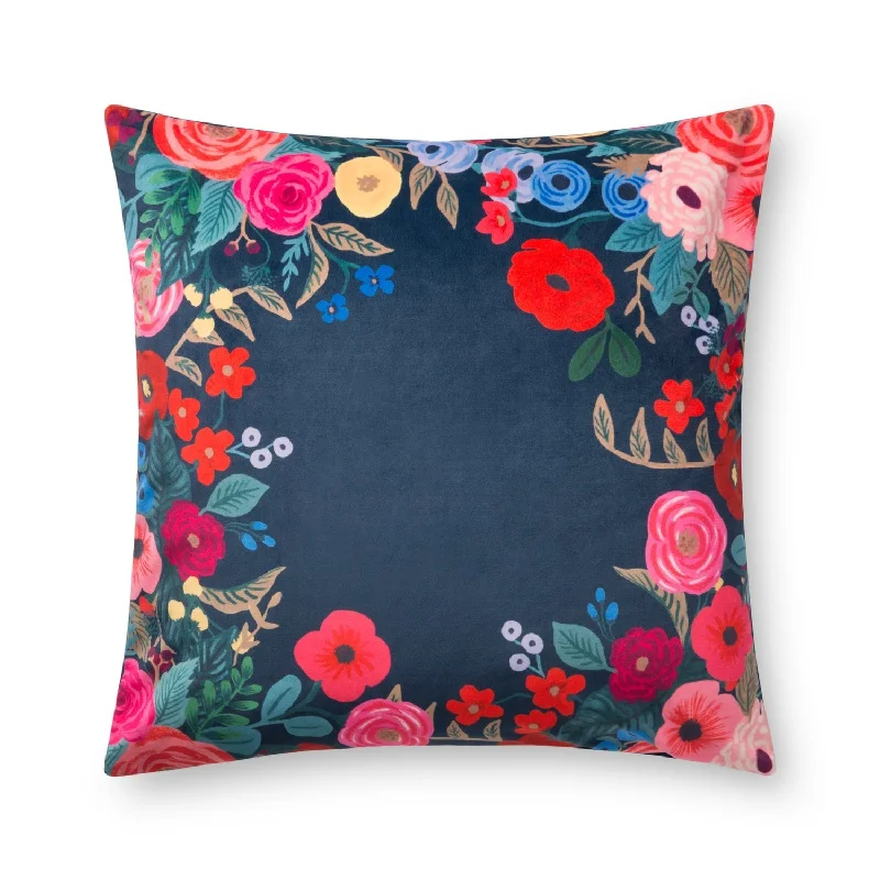 Midnight & Multi Flower Pillow