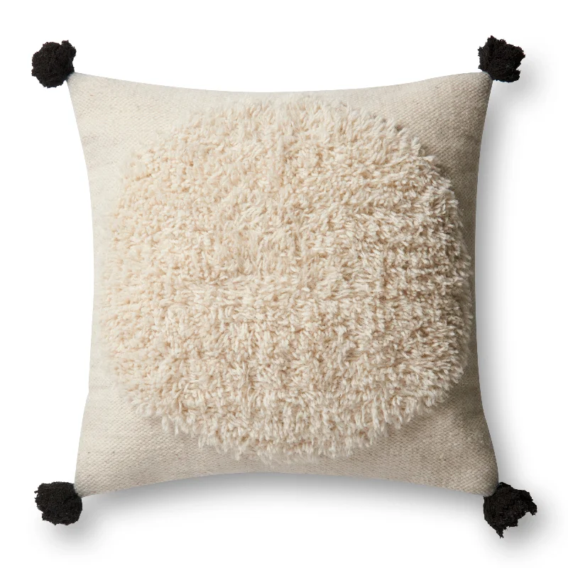 Shaggy Ivory & Black Pillow Cover Only