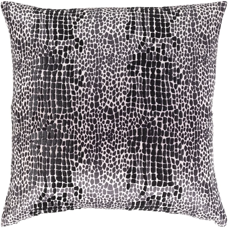 Safari Woven Pillow in Black & Blush