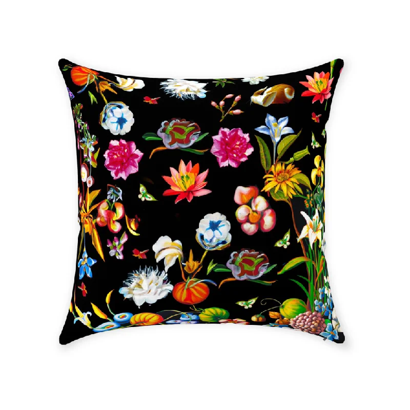 Bright Florals Throw Pillow