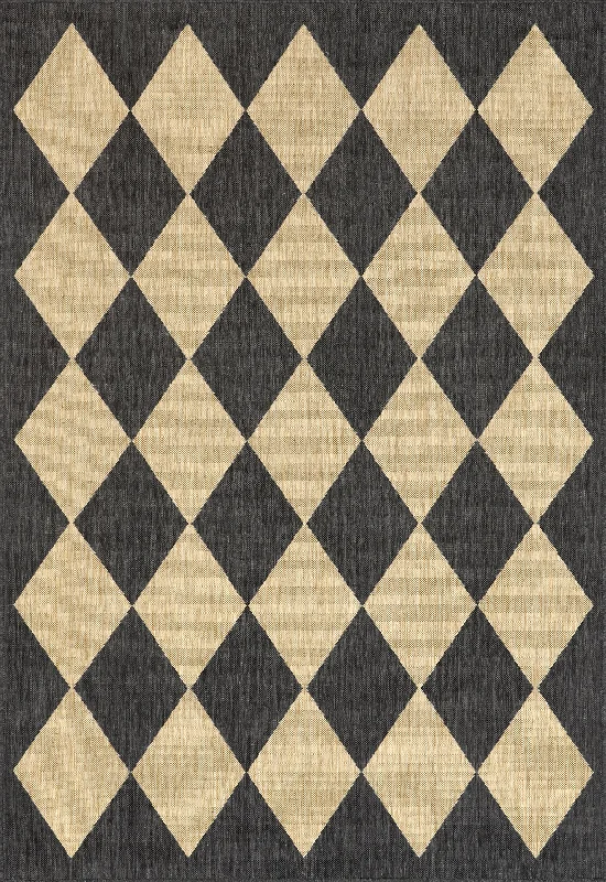 Adelaide Harlequin Indoor/Outdoor Rug | Dark Grey