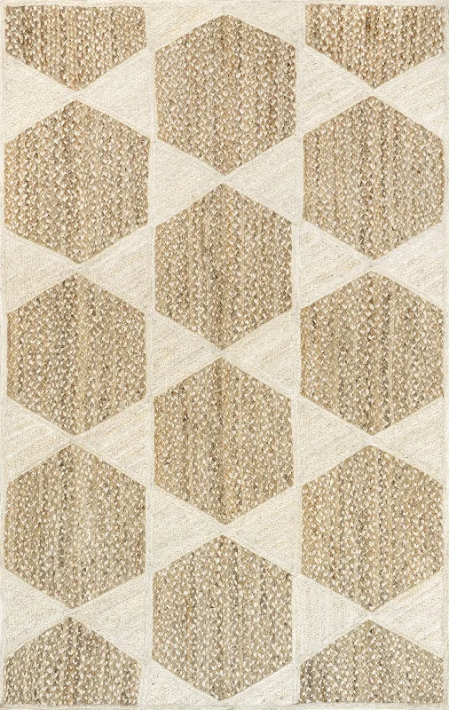 Adhara Jute Honeycomb Rug | Ivory