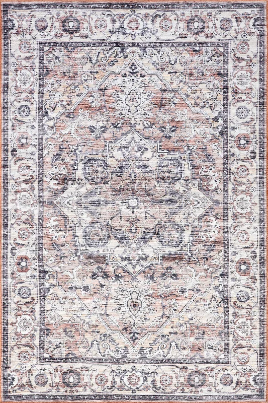 Ailish Botanical Washable Rug | Blush