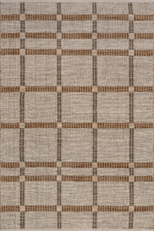 Annie Plaid Wool and Cotton Rug | Ivory