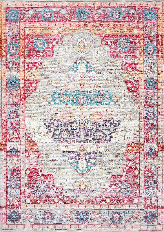 Antique Brick Medallion Rug | Red