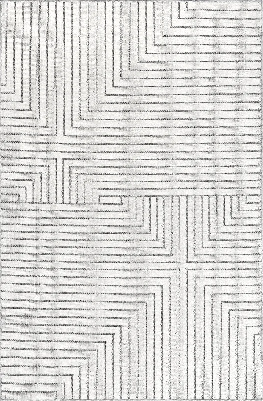 Ashlyn Parallel Stripes Indoor/Outdoor Rug | Light Grey