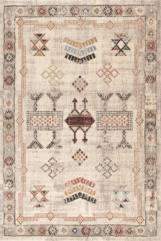 Bordered Symbolism Rug | Beige