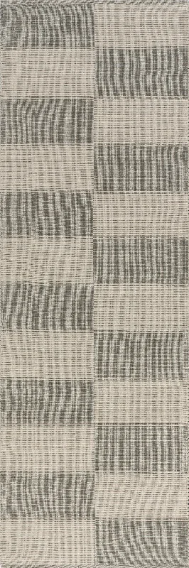 Boxelder Checked Cotton Rug | Grey