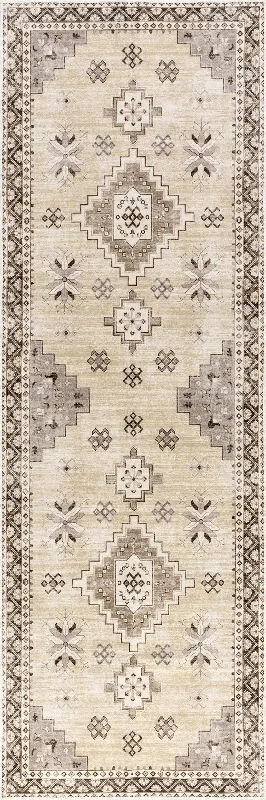 Clovebud Medallion Washable Rug | Beige