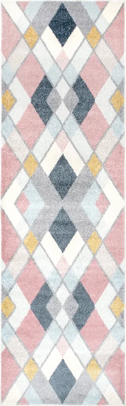 Contemporary Tiles Rug | Pink