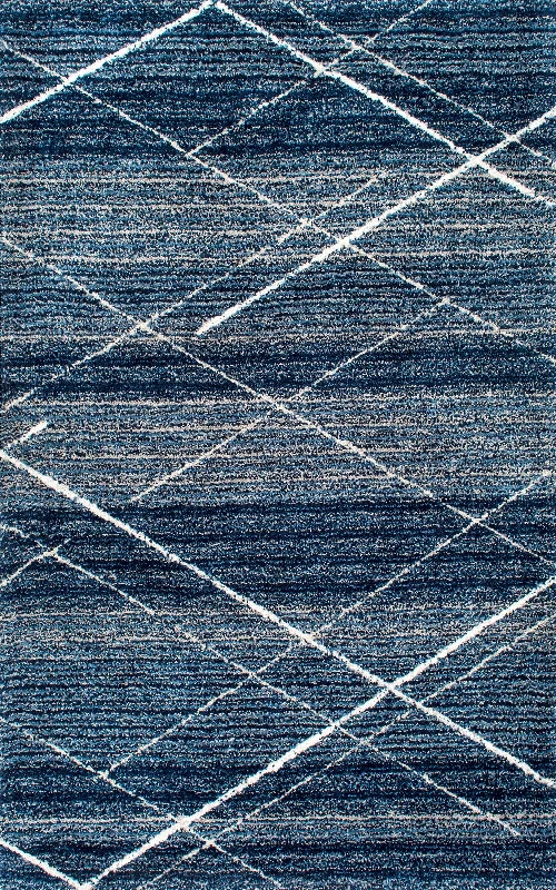 Diamond Trellis Shag Rug | Blue