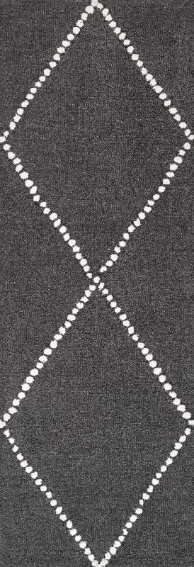 Dotted Diamond Trellis Nursery Rug | Charcoal