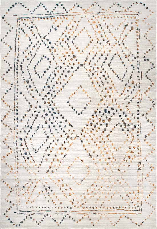 Dotted Diamond Trellis Rug | Beige