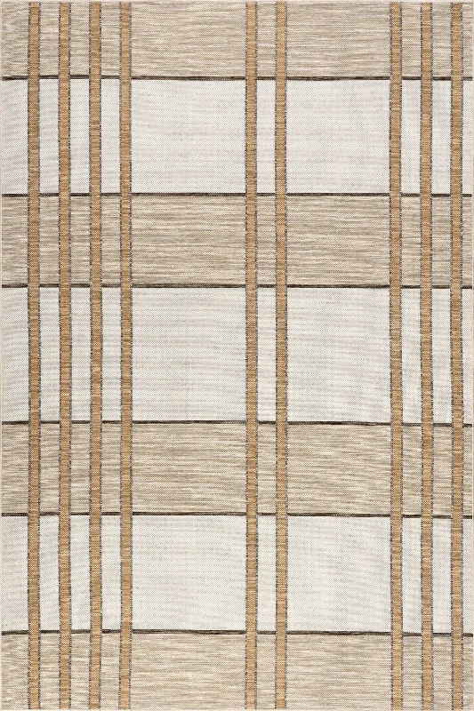 Dylan Chunky Plaid Indoor/Outdoor Rug | Beige