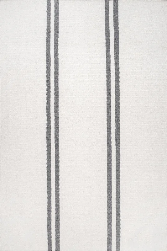 Elowen Double Striped Rug | Ivory