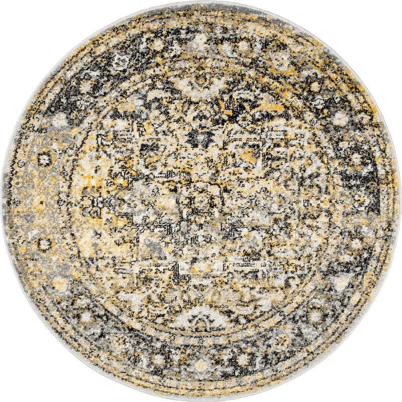 Faded Star Petal Emblem Rug | Gold