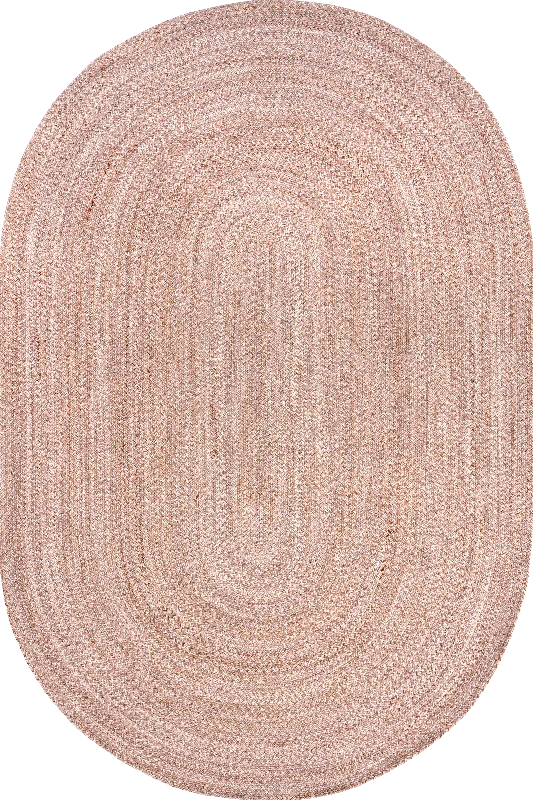 Farah Braided Ombre Rug | Light Pink