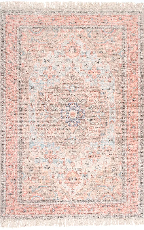 Floral Plated Medallion Rug | Multicolor