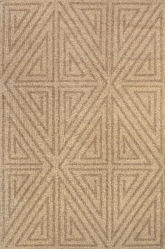 Gabriellia Easy-Jute Washable Maze Rug | Natural