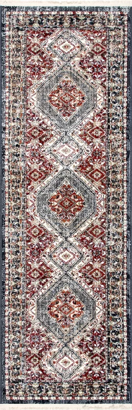 Herati Helix Fringe Rug | Multicolor