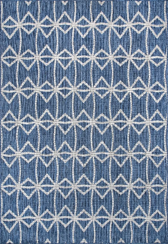 Ivied Trellis Indoor/Outdoor Flatweave Rug | Blue