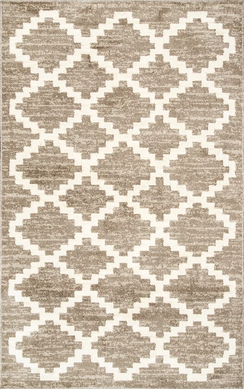 Jagged Trellis Rug | Beige