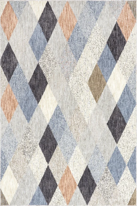 Jess Renewed Argyle Rug | Grey