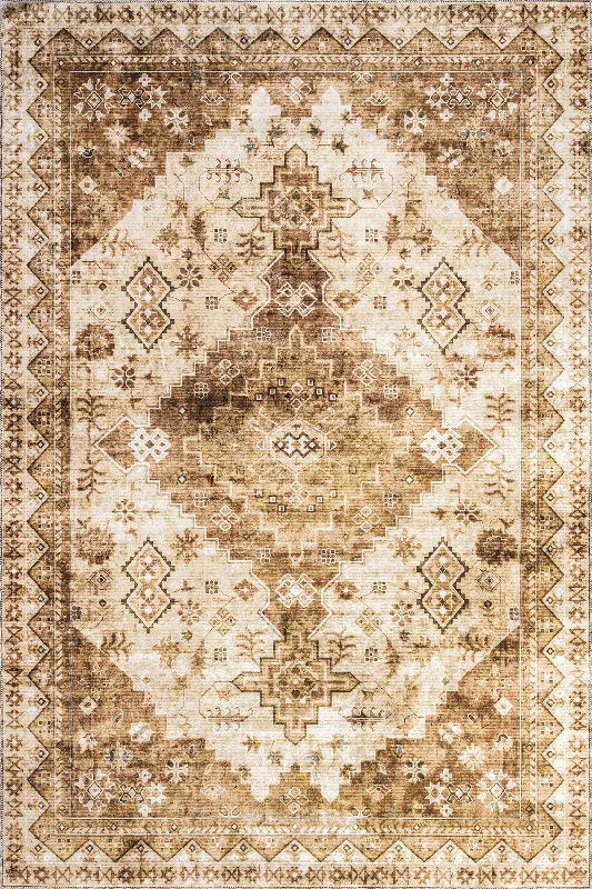 Jessamine Washable Geometric Rug | Tan