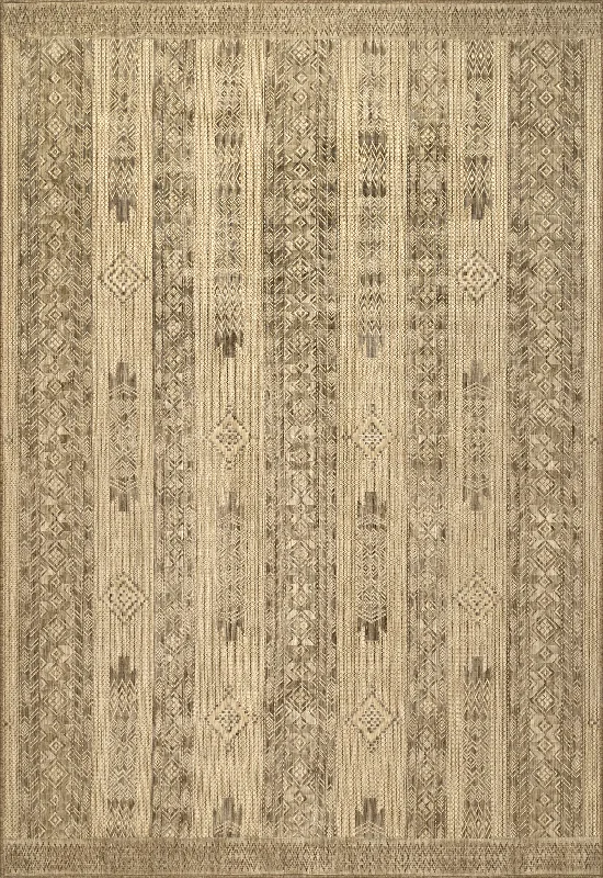 Jessenia Banded Indoor/Outdoor Rug | Beige