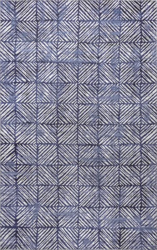 Johanna Tiled Washable Indoor/Outdoor Rug | Blue