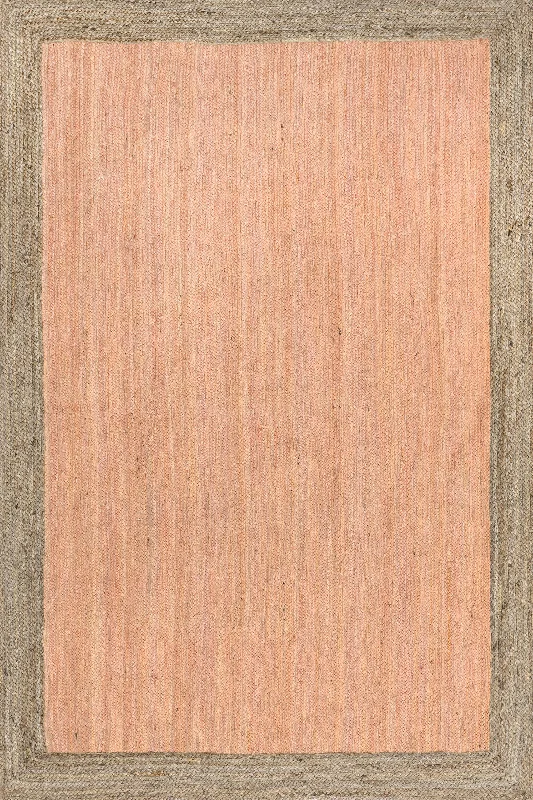 Jute Simple Border Rug | Peach