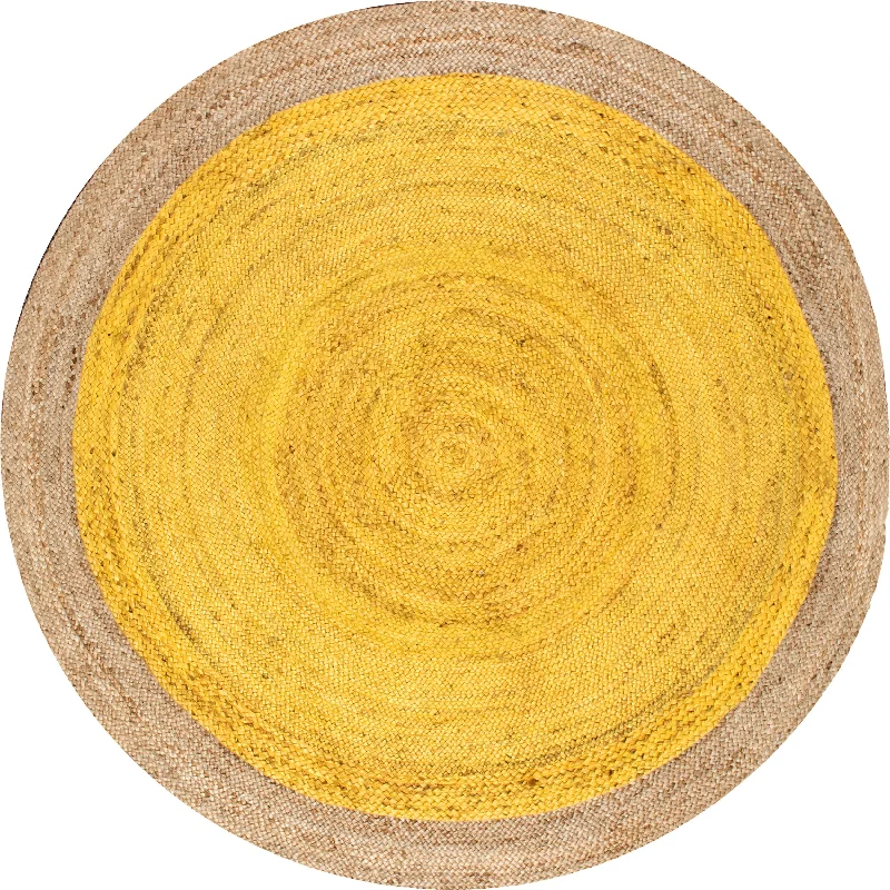 Jute Simple Border Rug | Yellow