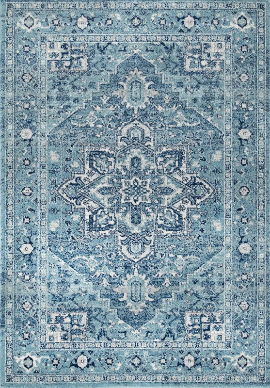 Katrina Blooming Rosette Rug | Aqua