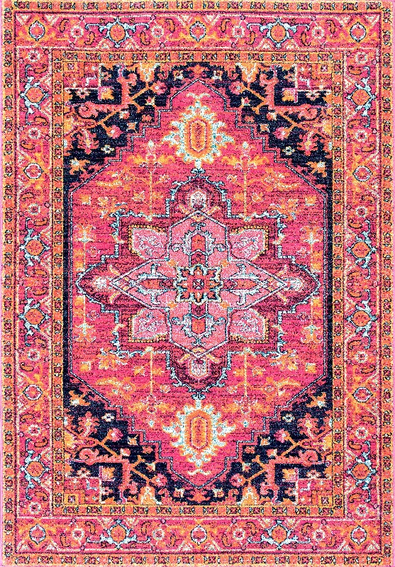 Katrina Blooming Rosette Rug | Hot Pink