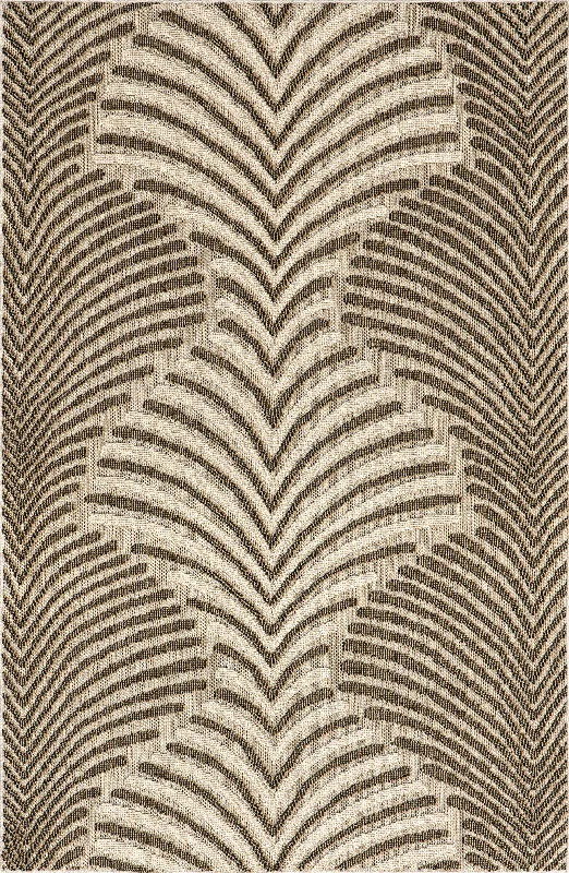 Lisette Indoor/Outdoor Striped Shapes Rug | Beige