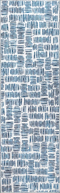 Margaret Washable Crosshatch Rug | Blue