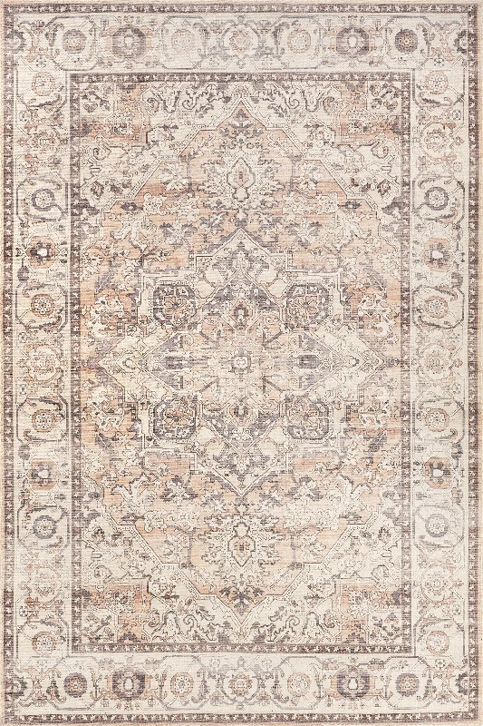 Mattie Medallion Washable Rug | Beige