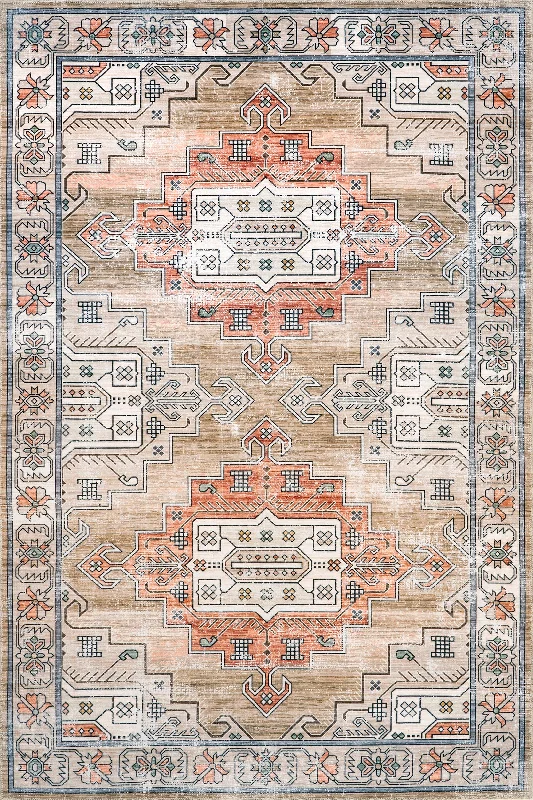 Maye Persian Washable Rug | Tan